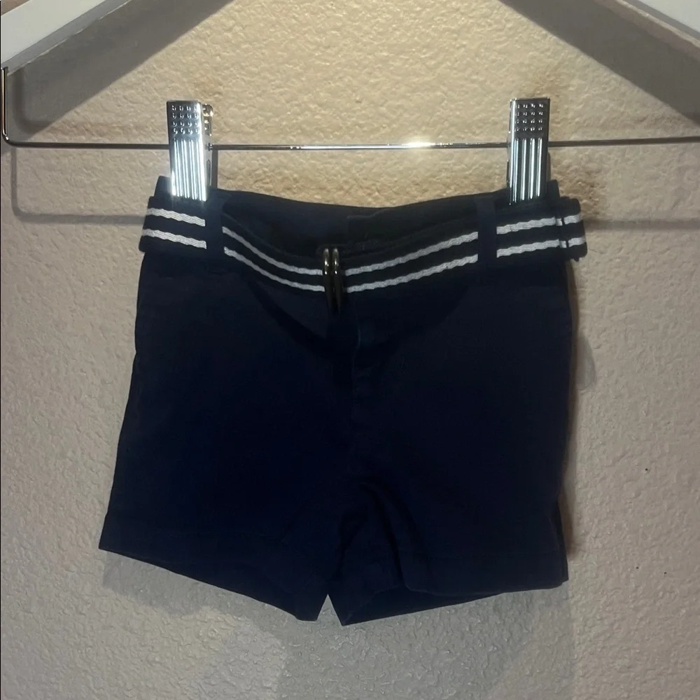 Ralph Lauren Baby Boy’s Navy Blue Twill Shorts & Matching Belt 6 Months Preppy